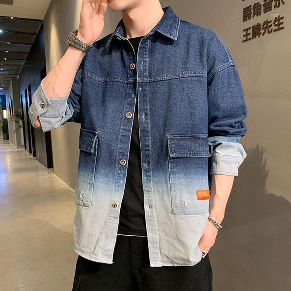 

men's jackets autumn 2021 spring casual shirt young jeans jacket fashion cardigan wearing korean, Black;brown
