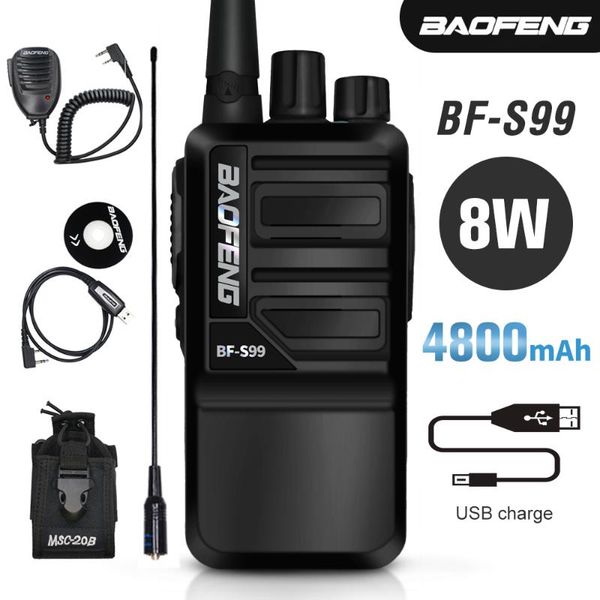 

walkie talkie original baofeng bf-s99 miniature uhf 400-470mhz 8w 4800mah 16ch long distance two way radio upgrade from bf888s