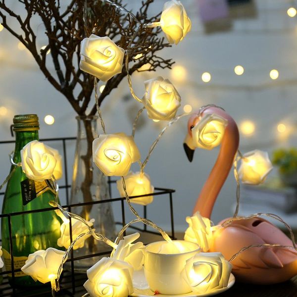 

1.5m 10leds led garland battery powered fairy rose flower light xmas holiday string lights valentine's day wedding party decor decorati