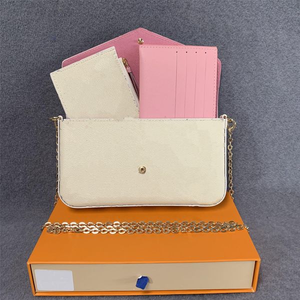

superior quality 3 pcs/set favorite pochette bag women crossbody purse messenger bags handbags flowers designer shoulder lady leather with b