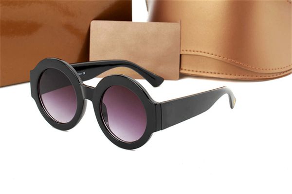 Luxuriöse Designer Sonnenbrille Sonnenbrille Runde Mode-PC-Rahmen Glas Linsen Eyewear Für Mann Frau Mit Original-Kasten-Kasten Mischfarbe