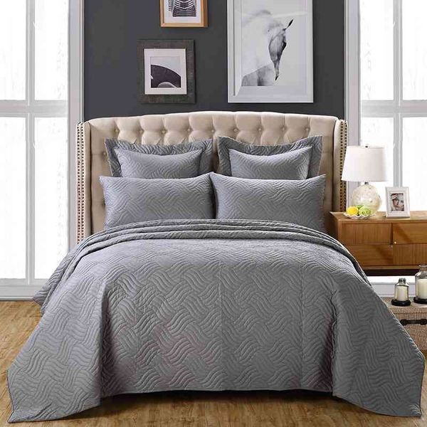 

quilted cotton thick  king size gray bedding sets luxury spread bed set duvet cover pillowcase parure de lit