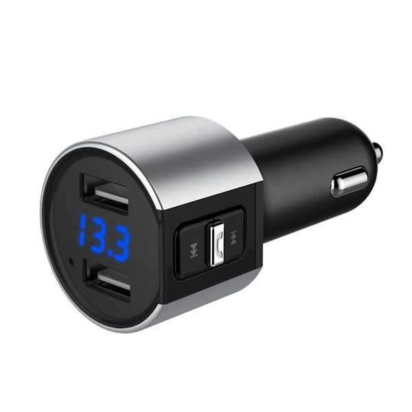

2021 wireless in-car bluetooth fm transmitter radio adapter car kit black mp3 player usb charge free