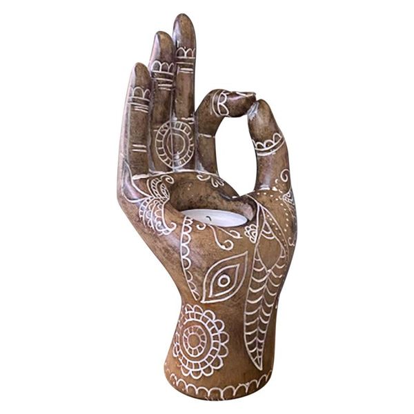 

candle holders bergamot holder buddha hand carved pattern resin craft tabledecor gift yoga relaxing home ornament stand