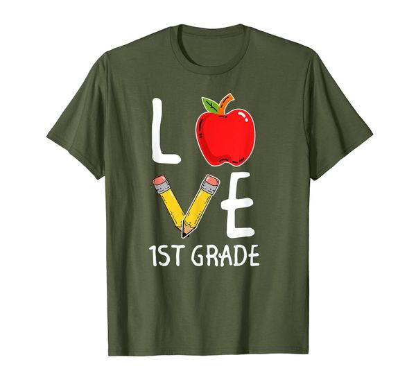 

love 1st grade teachers back to school t-shirt, White;black