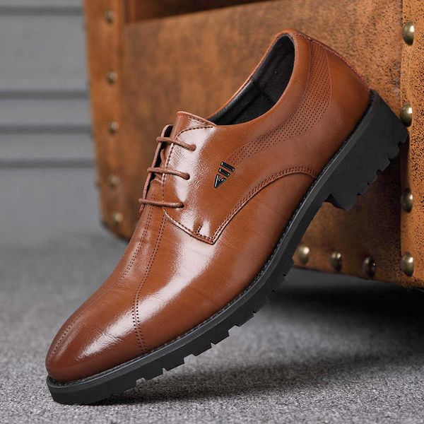 

men's shoes men's formal wear business leather lace up fashion men, Black