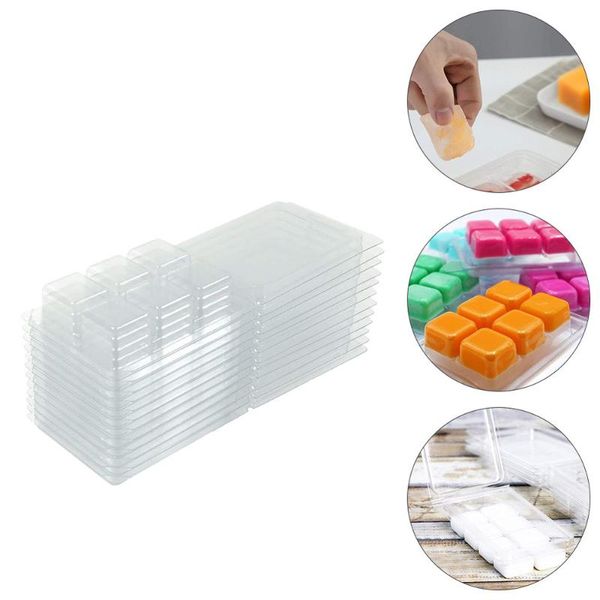 

gift wrap 50pcs wax melt molds clamshell cube tray for candle soap craft