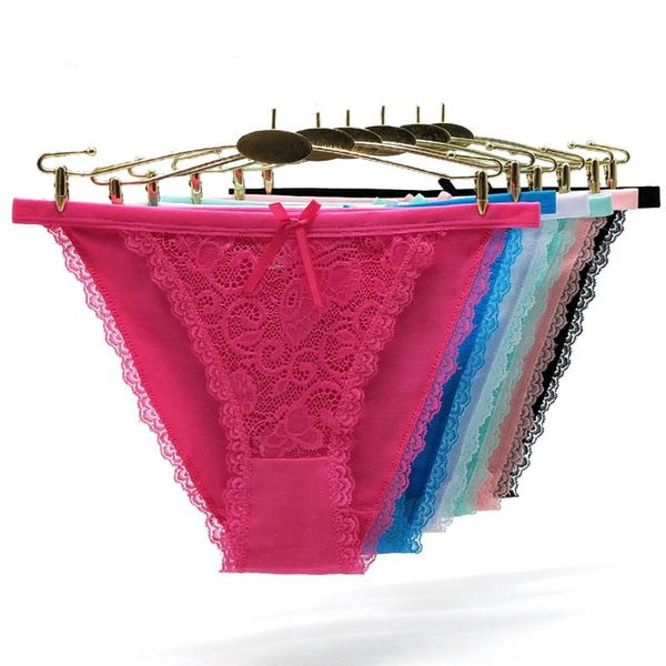 

women's panties alyowangyina 3 pcs/lot cotton lace underwear briefs 89446, Black;pink
