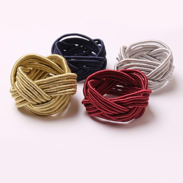 

napkin rings gold and silver wire winding hand-knitted ring table setting decoration western etiquette supplies