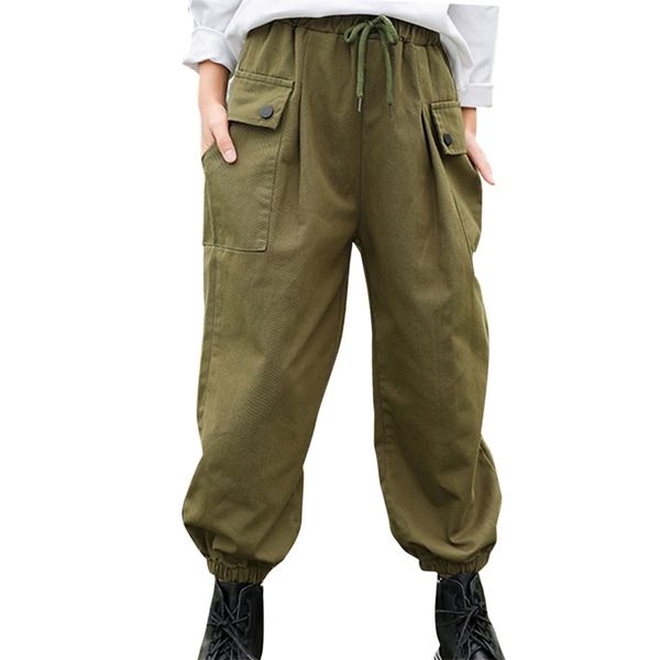 

girls pants solid color girl children casual style children's trousers fall spring clothing 6 8 10 12 210527, Blue