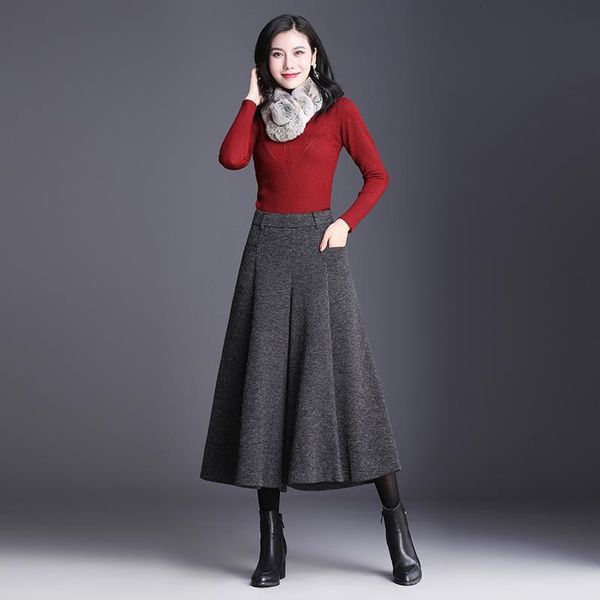 

chic elegant wide leg pants women's autumn winter pantalones mujer cintura alta pastel female, Black;white