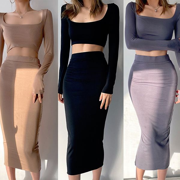 

elegant maxi dress women solid sheath cleavage hollow out side slit robe long sleeve o-neck female party clubwear, White