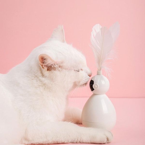 

cat toys pet toy tumbler balanced robot feather teased stick leisure decompression kitten dog cats supplies