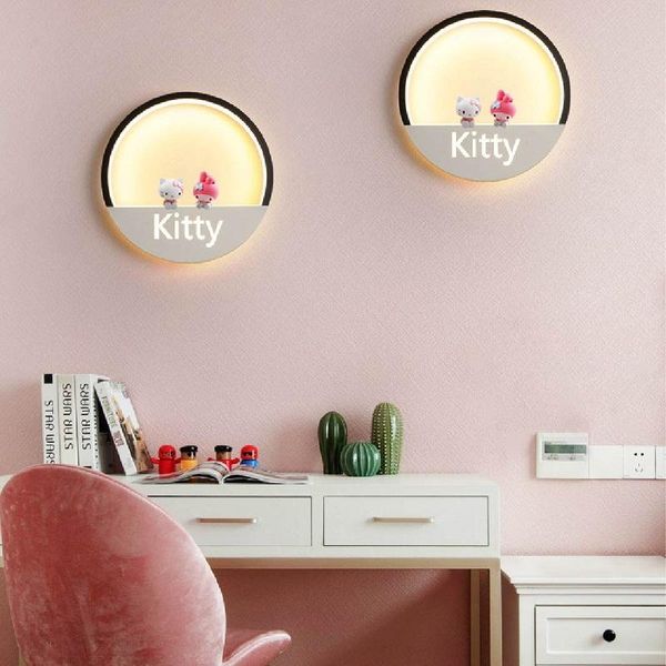 

wall lamp led cute round pattern decorative nordic living room bedroom bedside children's 100-240v