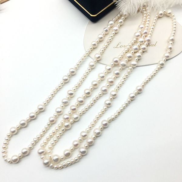 

special offer 70% off luxury jewelry net red blogger pushes pure pearl sweater chain, Silver