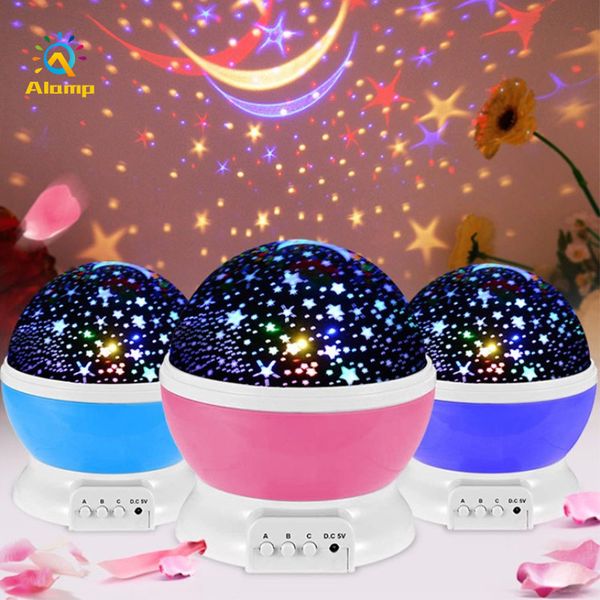 USB LED Star Stage Effect Projector Romantic Cosmos Ночная лампа Проекционные лампы Украшения Портативный Домашний Декор Детский Подарок Крытое Освещение