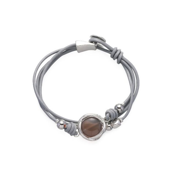 

simple bracelet girl accessories crystal pendant multi-layer bracelet fashion leather bracelet, Black