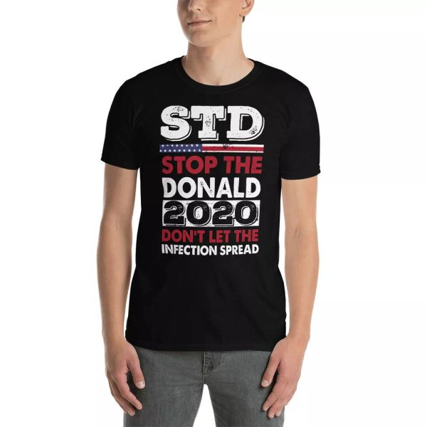 

std sthe donald 2020 don't let the infection spread american flag shirt, White;black