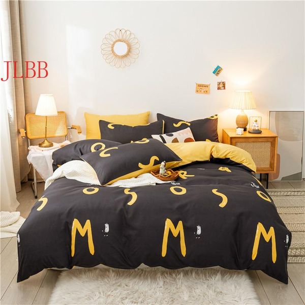 

bedding sets 2021 black yellow set 3/4pcs microfiber home linen bohemia duvet cover bedclothes modern flat sheet fashion pillowcase