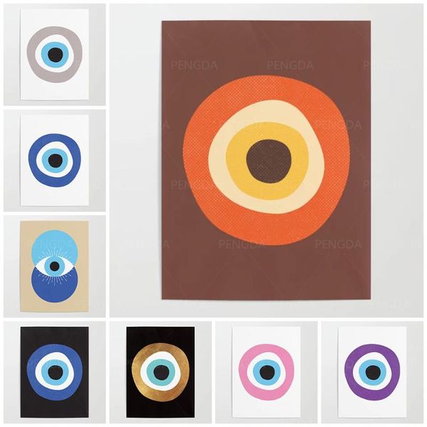 

paintings home decor canvas pink evil eye symbol cartoon cute wall art painting pictures printing modular artwork poster for living room