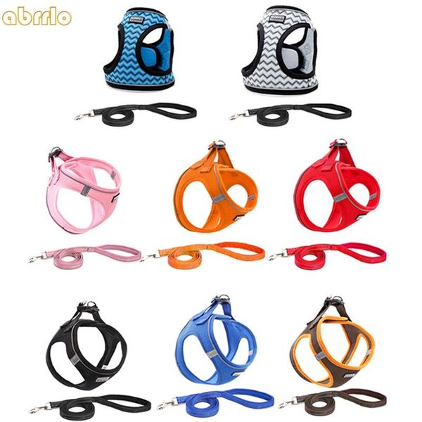 

dog collars & leashes abrrlo harness and leash set no pull for small dogs cat chest vest away proof reflective pets puppy