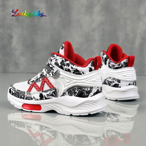 

athletic & outdoor 2021 brand basketball shoes kids sneakers boys thick sole non-slip children sports child boy basket trainer girls, Black