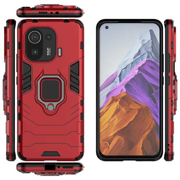 Anel Titular Kickstand Cover Case Armor Rugged Dual Layer para Xiaomi 10s 11 Ultra Redmi Nota 10 Pro 50 pcs / lote