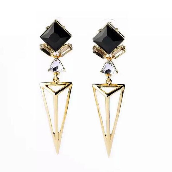 

dangle & chandelier yayi jewelry fashion boho black glass crystal rhinestone womengun plated wear ear band long tassel earrings, Silver