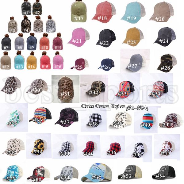 

ponytail baseball cap 54 styles cross back washed distressed ponycaps messy buns trucker mesh party hats zza3225