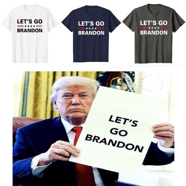 

men's t-shirts let's go brandon men t-shirt summer oversized fjb round neck short sleeve lettering pattern flag shirt tee, White;black