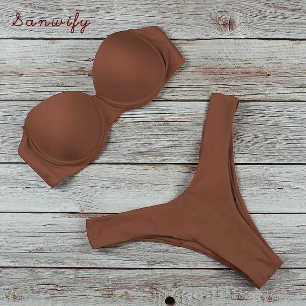 

women's swimwear 2021 bikini fashion push up set swimsuit women bandage high waist leopard solid red triangle two-piece suits, White;black