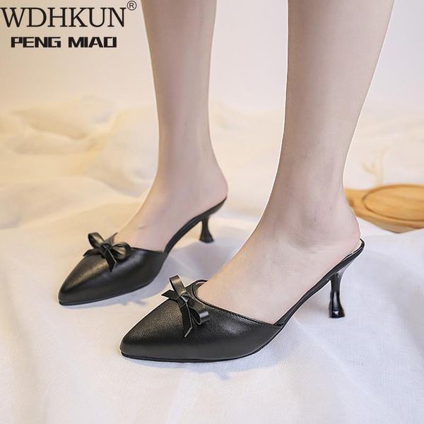 

quality flock women slippers brand designers fashion mules for pointed toe slip on flip flops black red pink shoes woman
