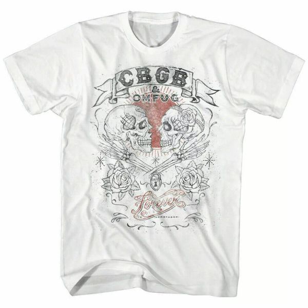 

cbgb forever t shirt mens licensed punk rock music band club tee retro new white, White;black
