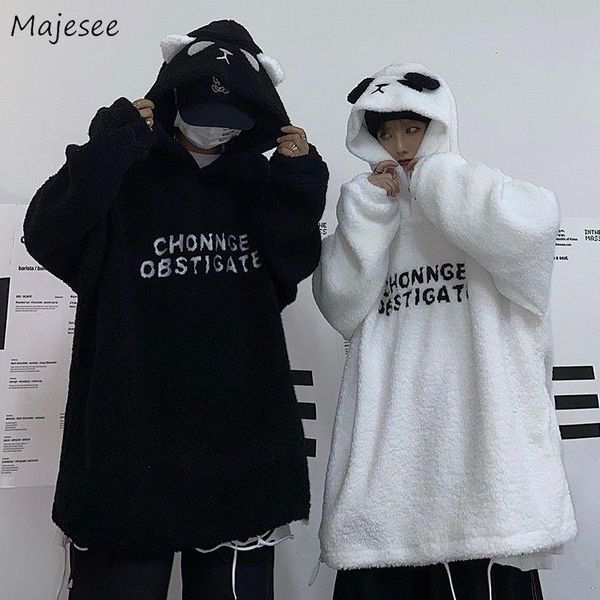 

hoodies womens harajuku couples hooded letter embroidery loose casual chic thicken warm students pullover arrival fashion women's & swe, Black