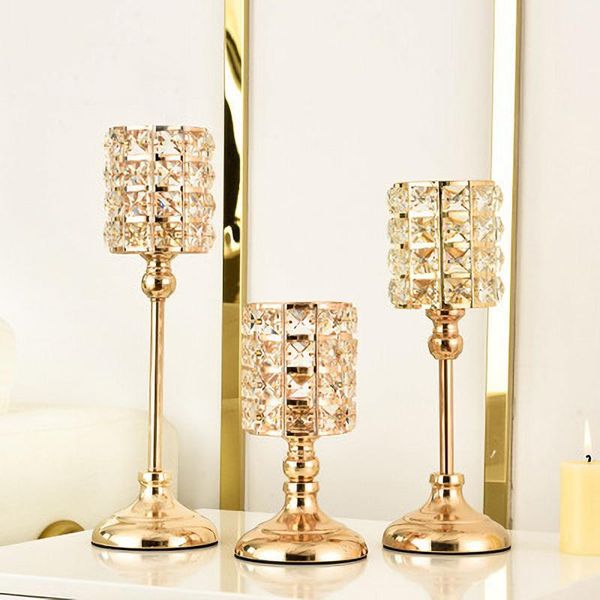 

small crystal candle holder cute tea light wedding party decoration table centerpieces candlestick for home holders
