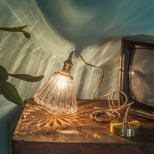 

brass glass led pendat lights diamond shade hanging lamp restaurant bar nordic retro lighting for kitchen island with e27 bulbs pendant lamp