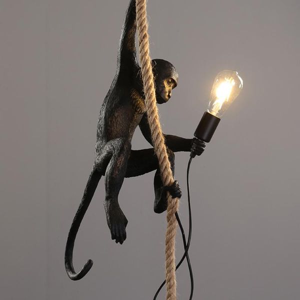 

pendant lamps modern resin monkey led e27 light bedroom bedside living room animal decoration lamp luxury indoor art suspended lights