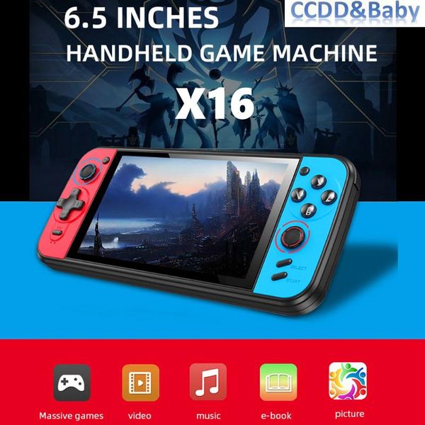 

portable game players powkiddy x16 retro handheld console dual joystick for boy controller classic konsole support video player