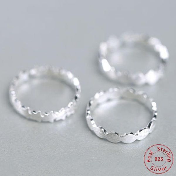 

cluster rings real 925 sterling silver opening for women simple star square matte ring female jewelry, Golden;silver