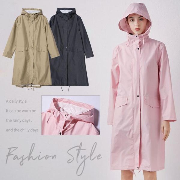 

raincoats eva raincoat thickened waterproof rain coat women men black camping rainwear suit