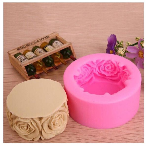 

craft tools 3d round rose flowers shape silicone mold for soap diy handmade mould making fondant cake candle molds