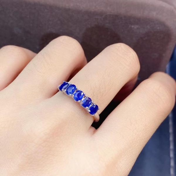 

elegant birthday gift trendy sapphire ring 925 sterling silver fine jewelry cluster rings, Golden;silver
