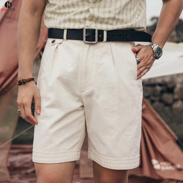 

men's shorts lud-0004 us military style 270gsm hbt bermuda mens super cotton vintage casual durable stylish, White;black