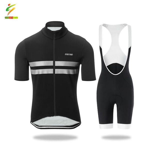 

sports cycling clothing summer jersey sets women men breathable team racing uniform clothes gel pad, Black;blue