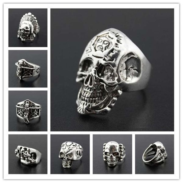 

selling alloy skeleton ring multi style mixed hair, Black