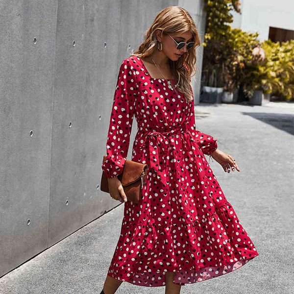 

casual dresses digner's autumn / winter 2022 classic printed elegant square collar dresses for women, Black;gray