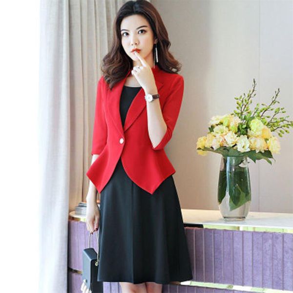 

work dresses 2021 blazer and dress women's wear autumn fashion temperament workwear for official lady, White;black