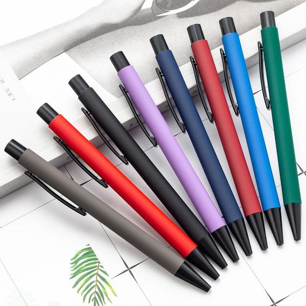 

ballpoint pens 1pc metal oil pen cute refill ballpen for office school writing supplies stationery press ball, Blue;orange