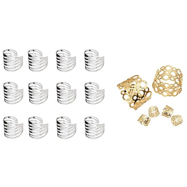 

napkin rings 12pcs dinner table holders with 6pcs holder, hollow round design ring