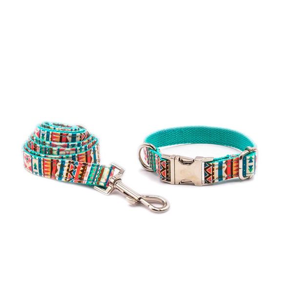 

dog collars & leashes 2021 national style collar fashion leash suit for pet dogs cat and accessories necklace